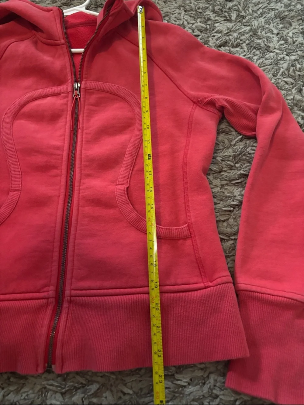 lululemon athletica Coral Red Full-Zip Hooded Jacket. - Picture 7 of 8